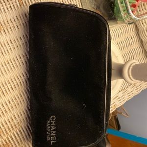 Chanel Parfums Black Velvet Cosmetic Bag